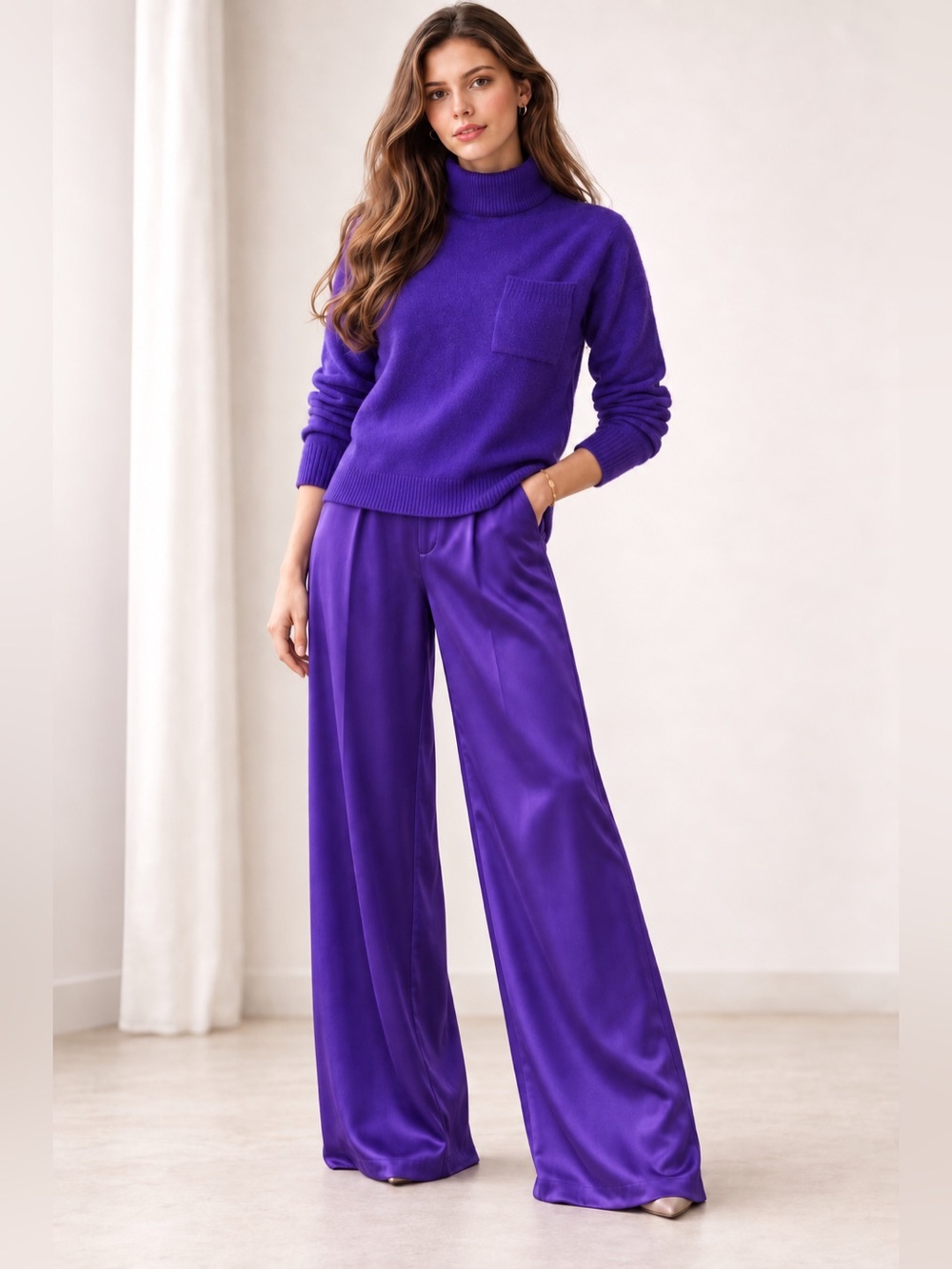Royal Purple Vintage Wool Gap Turtleneck Purple Medium